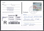 Bund 2989 als portoger. EF mit 205 Cent August Hermann Francke auf Inlands-Einwurf-Einschreib-Postkarte von 2013, codiert