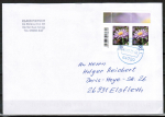Bund 2463 als portoger. MeF mit 2x 50 Blumen / Aster aus Bogen mit Scancode-Rand auf Inlands-Kompakt-Brief 20-50g von 2022-heute, codiert