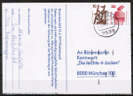 Bund 695+698 u.g. als portoger. Zdr.-EF mit Zdr. 10+30 Pf Unfallverhütung unten geschnitten aus MH auf Inlands-Postkarte von 1974-1978