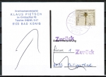 Bund 1548 als portoger. EF mit 60 Pf Quelljungfer auf Anschriftenprfungs-Postkarte von 1991-1992, rs. PrfStpl.