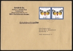 Bund 1605 als portoger. MeF mit 2x 100 Pf Jugend 1992 auf Briefdrucksache 50-100g von 1992, 14x20 cm