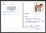 Bund 1920 als portoger. EF mit 80 Pf Jugend 1997 / Kaltblut auf Europa-Postkarte vom August 1997 nach Polen, AnkStpl., nur kurz !