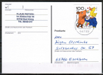 Bund 1990 als Ganzsachen-Ausschnitt mit 100 Pf Jugend 1998 / Maus als portoger. EF auf Inlands-Postkarte vom Juni-Sept. 1998, codiert, nur kurz