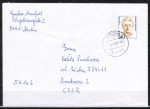 Bund 1432 als portoger. EF mit 140 Pf Frauen auf Auslands-Brief bis 20g von 1989-1991 in die CSSR