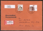 Bund 1348 als portoger. MiF mit 300 Pf SWK mit Bogen-Rand und 30 Pf B+S Letterset auf Inl.-Einschr.-Brief 20-50g von 1988