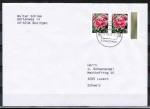 Bund 2694 als portoger. MeF mit 2x 25 Cent Blumen / Gartennelke aus Bogen auf B-Brief vom ZAG Büsingen von 2008-2010 in die Schweiz, codiert
