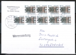 Bund 2139 als portoger. MeF mit 9x 10 Pf / 0,05  SWK aus Rolle auf Warensendung bis 20g von 2012, codiert