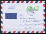 Bund 1038 o.g./u.g. als portoger. EF mit grner 50 Pf B+S als senkr. Paar o.g./u.g. aus Letterset-MH auf VGO-Luftpost-Brief vom Mrz 1991 n. USA, rs. Code
