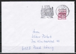 Bund 1028 u.g. als portoger. EF mit roter 60 Pf B+S - Serie unten geschnitten aus MH auf Inlands-Brief bis 20g von 1980-1982
