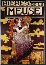 Ansichtskarte eines Plakats von E. A. Bastard - "Bieres de la Meuse" (Werbung für Bier!)