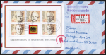 Bund 1156-1160 als portoger. Block-EF mit 5x 80 Pf Pr�sidenten-Block auf Luftpost-Einschreibe-Brief 5-10g von 1982-1989 nach Australien / AnkStpl.