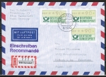 Bund ATM 1 - - 3 Marken zu 90 Pf als portoger. MeF auf Luftpost-Einschreib-Brief bis 5g vom Juni 1982 nach Japan, mit Einlieferungsschein