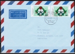 Bund 1330 als portoger. MeF mit 2x 80 Pf Schützenfest auf Luftpost-Brief bis 5g von 1987 nach Australien