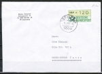 Bund ATM 1 - Marke zu 120 Pf in Spritzguss-Type als portoger. EF auf Auslands-Brief bis 20g von 1987 in die UdSSR, AnkStpl.