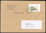 Bund 1369 als Ganzsachen-Ausschnitt aus PSo 22 mit 60 Pf Düsseldorf als portoger. EF auf Inlands-Büchersendung bis 100g von 1989-1993, 14x20 cm