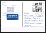 Bund 3568 als portoger. EF mit 95 Cent Fritz Walter auf Auslands-Postkarte von 2020-heute nach Belgien, codiert