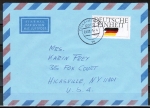 Bund 1478 als portoger. EF mit 100 Pf Deutsche Einheit auf VGO-Luftpost-Brief bis 20g vom März 1991 in die USA, Code