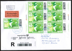 Bund 3904 als portoger. MeF mit 7x 95 Sport 2025 auf Inlands-�bergabe-Einschreib-R�ckschein-Brief 14x20 cm von 2025-2026, 20 cm lang