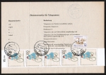 Bund 1500 - 5x 100 Pf Sport 1991 mit Anrechnung des Zuschlags (!) rückseitig auf  VGO-Telegramm vom April 1991