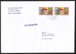 Bund 1622 als portoger. MeF mit 2x 60 Pf Botanischer Garten auf Auslands-Drucksache 20-50g von 1992-1993 nach sterreich, AnkStpl., 14x20 cm