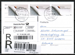 Bund 2641 Skl. (Mi. 2655) als portoger. MeF mit 3x 90 Cent Bundeskartellamt als Skl.-Marke auf Europa-Einschreib-Postkarte von 2008-2010 in die Schweiz, codiert