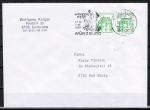 Bund 1038 o.g. als portoger. MeF mit 2x grner 50 Pf B+S - Marke je oben geschnitten aus dem Letterset-MH auf Inlands-Brief von 1990-1997, codiert