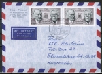 Bund 1351 als portoger. MeF mit 2x 80 Pf Adenauer auf Luftpost-Brief bis 5g von 1988 nach Australien