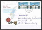 Bund 2972 als Ganzsachen-Umschlag mit 2 eingedruckten Marken 45 Cent Glücksburg - portoger. gelaufen als Warensendung von 2016, codiert