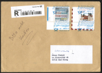 Bund 2989 als portoger. MiF mit 205 Cent A. H. Francke + 220 Cent Hildesheim auf C5-Übergabe-Einschreibe-Brief von 2022, ca. 23 cm lang