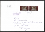 Bund 1441 als portoger. MeF mit 2x 60 Pf Schnitger-Orgel auf Auslands-Drucksache 20-50g von 1989 nach Portugal, 14x20 cm
