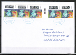 Bund 3861 als portoger. MeF mit 5x 20 Cent Briefe-Dauerserie aus Rolle auf Inlands-Brief 20-50g von 2024, codiert, nur kurz !