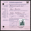 Bund 1341 als portoger. EF mit 60 Pf SWK aus Rolle auf rotem Einlieferungsschein fr einen Nachnahme-Brief vom Juni 1992