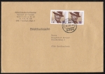 Bund 1561 als portoger. MeF mit 2x 100 Pf Hans Albers auf Briefdrucksache 50-100g von 1991-1993, 14x20 cm