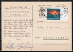 Bund 413 als portoger. EF mit 15 Pf Jugend 1964 / Fische auf Inlands-Postkarte von 1964-1965