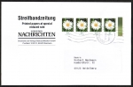 Bund 2451 als portoger. MeF mit 4x 45 Cent Blumen / Margerite aus Bogen mit Bogen-Rand auf Streifbandzeitung 500-1000g (!) von 2005-2011