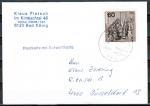 Bund 1215 EZM 60 Pf Welpostkongress aus Block 19 als portoger. EF auf Antwort-Postkarte hin+her-gelaufen von 1984-1989