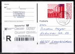 Bund 3449 als portoger. EF mit 260 Cent Uni Hamburg auf Einwurf-Einschreib-Postkarte vom März-Juni 2019, codiert, Karte Einriss geklebt