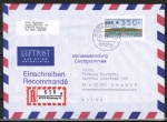 Bund ATM 2 - dickes DBP - Marke zu 350 Pf als portoger. EF auf Europa-Einschreib-Blindensendung von 1993-1997 nach Polen, AnkStpl.