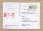 Bund ATM 1 - Marke zu 650 Pf als portoger. EF auf Einschreib-Brief-Adresse (250-500g) vom Juli 1989