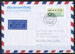 Bund ATM 1 - Marke zu 20 Pf in Spritzguss-Type als portoger. EF auf Luftpost-Blindensendung bis 20g /13,5x19 cm von 1982 in die USA, rs. CodeStpl., WI/tb