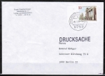 Berlin 761 als portoger. EF mit 50 Pf Charlottenburger Tor auf Drucksache bis 20g von 1986-1989 im Bundesgebiet mit Bund-Stempel