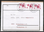 Bund 699 als portoger. MeF mit 3x 40 Pf Unfallverhütung aus Rolle auf Inlands-Brief-Adresse (50-100g) von 1974-1978