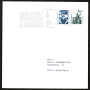 Bund Zusammendruck 10+60 Pf SWK oben geschnitten aus MH als portoger. Zdr.-EF auf Inlands-Nichtstandard-Infopost 14x14 cm vom Juni 2002