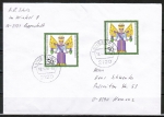 Bund 1484 als portoger. MeF mit 2x 50 Pf Weihnachten 1990 auf Inlands-Brief bis 20g von 1990-1997