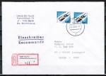 Bund 1496 als portoger. MeF mit 2x 100 Pf Bob-WM EZM aus Block 23 auf VGO-Einschreib-Brief bis 20g von Mrz 1991 in die UdSSR, AnkStpl.