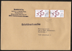 Bund 1612 als portoger. MeF mit 2x 100 Pf Adam Riese auf Briefdrucksache 50-100g von 1992, 14x20 cm