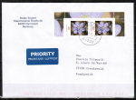 Bund 2485 als portoger. MeF mit 2x 40 Cent Blumen aus Bogen auf Auslands-Brief bis 20g von 2015 nach Frankreich, codiert