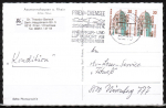 Berlin 793 als portoger. MeF mit 2x 30 Pf SWK als Bogen-Paar auf Postkarte von 1988 im Bundesgebiet mit Bund-Stempel