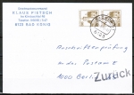 Bund 914 als portoger. MeF mit 2x 30 Pf B+S - Serie aus Rolle im Letterset-Druck auf Einzel-Anschriftenprüf-Postkarte von 1987-1992, rs. mit Stpl.