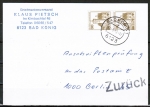 Bund 914 als portoger. MeF mit 2x 30 Pf B+S - Serie aus Rolle im Letterset-Druck auf Einzel-Anschriftenprf-Postkarte von 1987-1992, rs. mit Stpl.